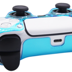 Crystal průhledný obal ovladače PS5 modrý
