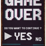 Plechová cedule Game Over 20x30 cm